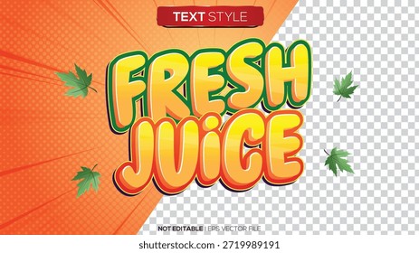 3D text effect fresh juice theme