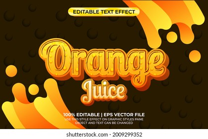 3d text effect with fresh orange theme. typography for orange juice product.