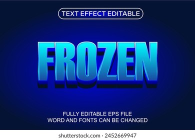 EFECTO DE TEXTO 3D VECTOR CONGELADO EDITABLE