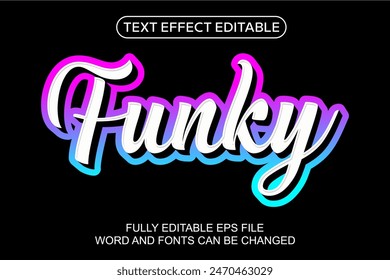 3D text effect funky vector editable