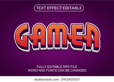 3D TEXT EFFECT GAMER VECTOR EDITABLE