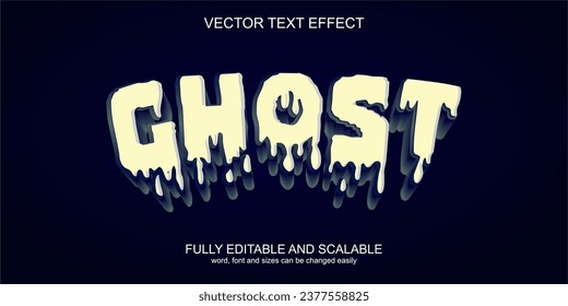 3.ᵉʳ efecto de texto fantasma vector halloween