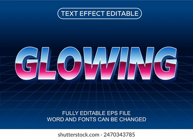 EFECTO DE TEXTO 3D VECTOR BRILLANTE EDITABLE