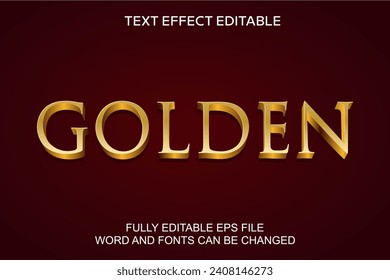 3D efecto de texto vector dorado editable