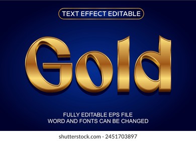 efecto de texto 3d Vector dorado editable