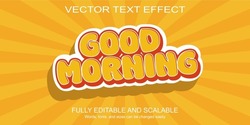3d Text Effect Good Morning Vector