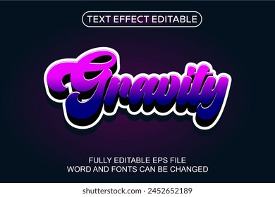 3d text effect gravity vector editable
