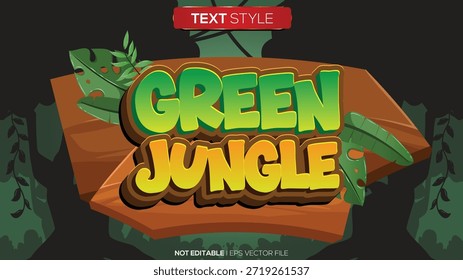 efeito de texto 3D verde tema selva é muito adequado para complementar um bom design