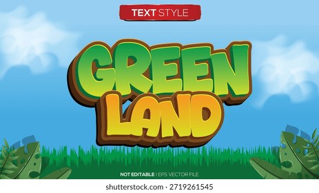efeito de texto 3D verde tema terreno é muito adequado para complementar um bom design