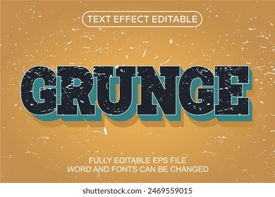 EFECTO DE TEXTO 3D GRUNGE VECTOR EDITABLE