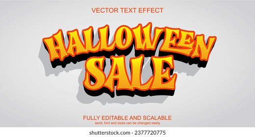 3d text effect halloween sale vector