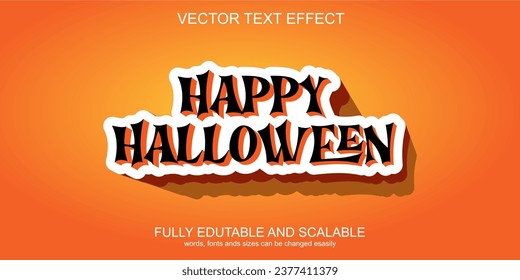 3.ᵉʳ efecto de texto vector feliz halloween