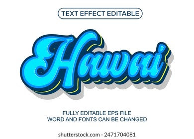 efecto de texto 3d hawai Vector editable