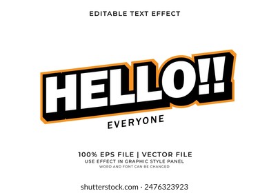 Efecto de texto 3d Vector editable Hello