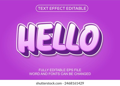 EFECTO DE TEXTO 3D HOLA VECTOR EDITABLE