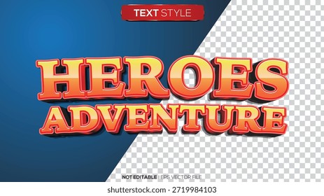Tema de aventura de héroes de efecto de texto 3D