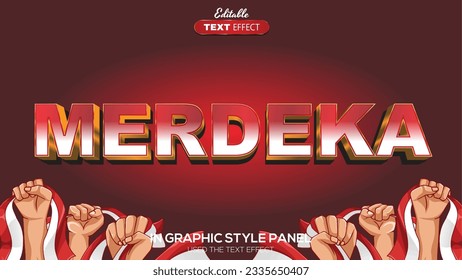 3d text effect independent indonesia