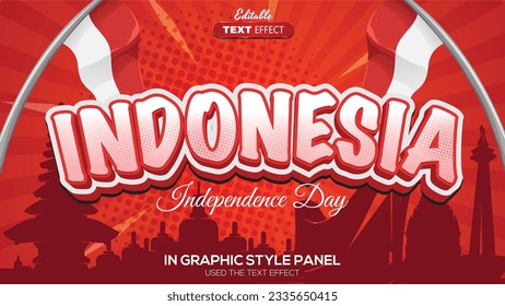 3D-Texteffekt unabhängig von Indonesien