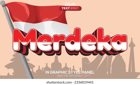 3d text effect independent indonesia