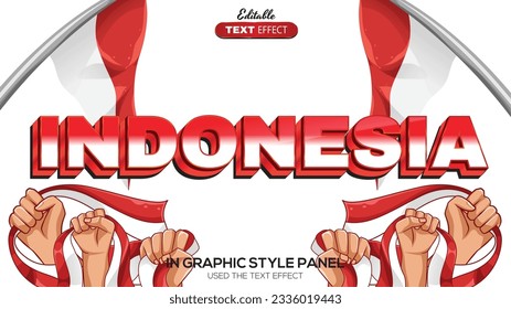 3d text effect independent indonesia