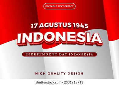 3D Text Effect Indonesian Independence