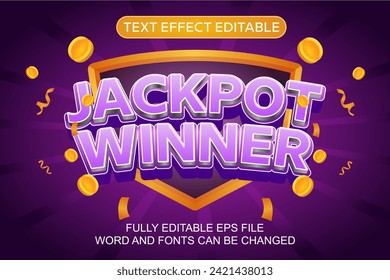 3D TEXT EFFECT JACKPOT WINNER VECTOR EDITABLE