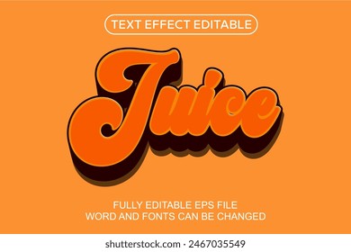 3d text effect juice vector editable