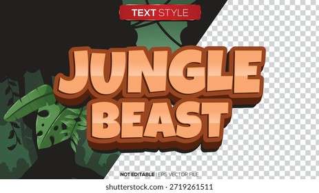 El tema de la bestia de la jungla del efecto de texto 3D es muy adecuado para complementar un buen diseño