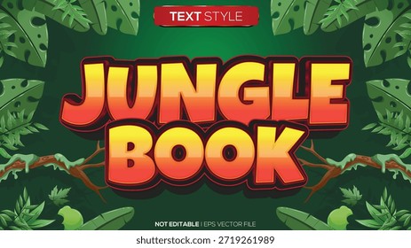 efeito de texto 3D selva livro tema é muito adequado para complementar um bom design
