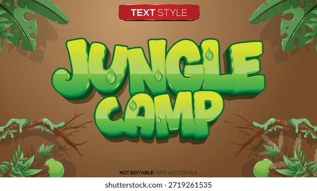 El tema del campamento de la selva con efecto de texto 3D es muy adecuado para complementar un buen diseño
