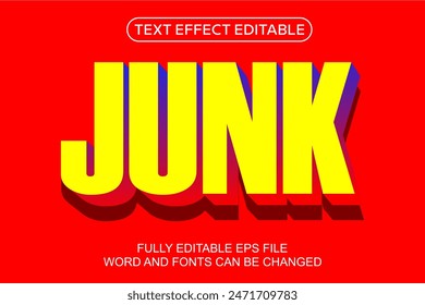 3D TEXT EFFECT JUNK VECTOR EDITABLE
