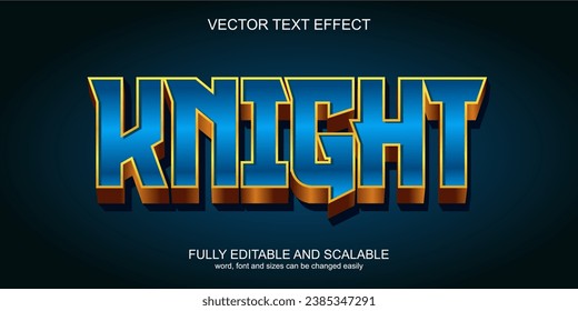 3d text effect knight vector editable 