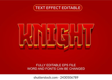 3D TEXT EFFECT KNIGHT VECTOR EDITABLE