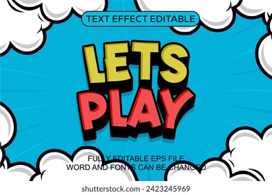 3d text effect lets play vector editable