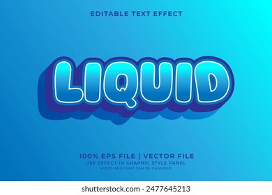 Efecto de texto 3d Vector editable líquido