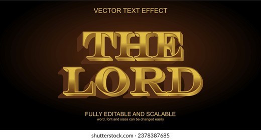 3d text effect the lord vector