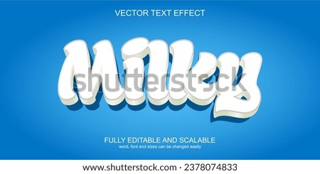 3d text effect milky vector