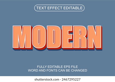 3D TEXT EFFECT MODERN VECTOR EDITABLE