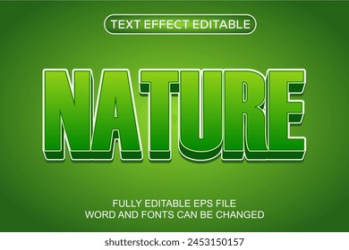3D text effect nature vector editable