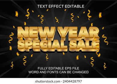 3D TEXT EFFECT NEW YEAR SALE VECTOR EDITABLE