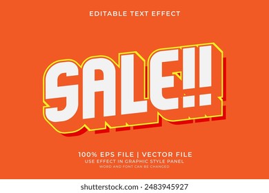 3d text effect On Sale! editable vector. Text effect about promos and sales. Can be used for content, banners, flyers and social media posts