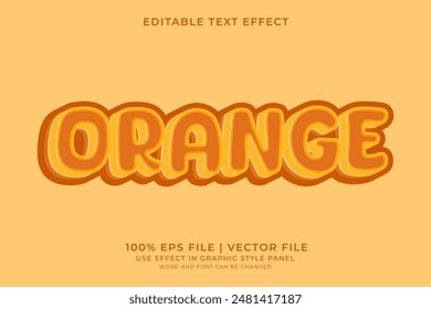 3D text effect Orange editable vector, fruit style text effect