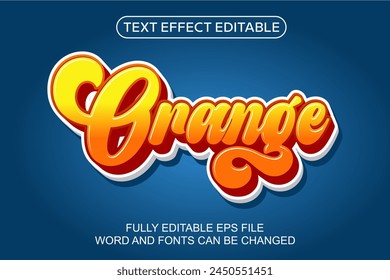 3d text effect orange vector editable