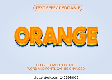 3D TEXT EFFECT ORANGE VECTOR EDITABLE