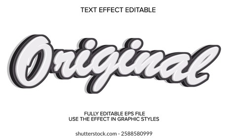 3d text effect original vector editable