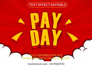3D TEXT EFFECT PAY DAY VECTOR EDITABLE
