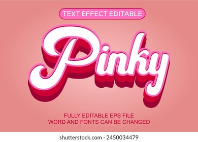 3d text effect pinky vector editable