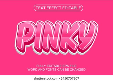 EFECTO DE TEXTO 3D VECTOR ROSA EDITABLE