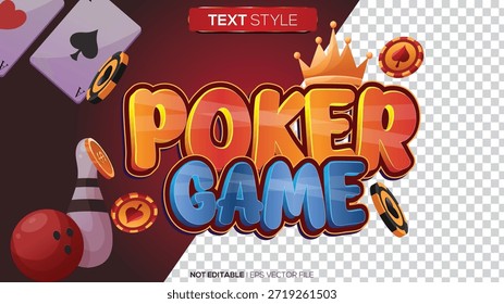 O tema de jogo de pôquer do efeito de texto 3D é muito adequado para complementar um bom design