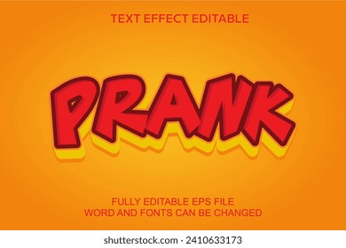 3d text effect prank vector editable